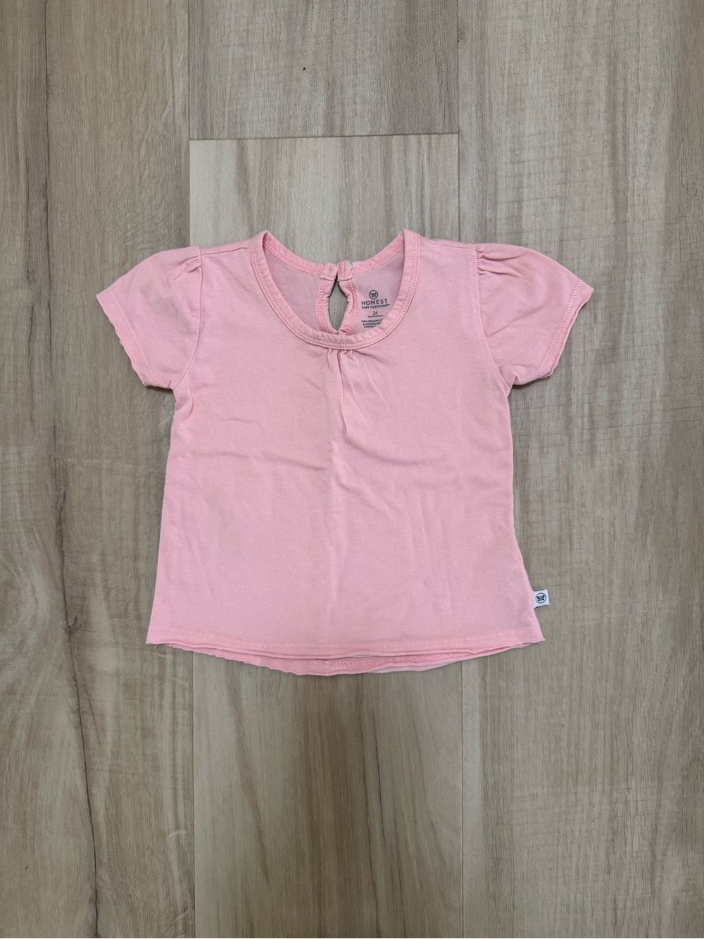 The Honest Company Pink Short Sleeve Keyhole Tee